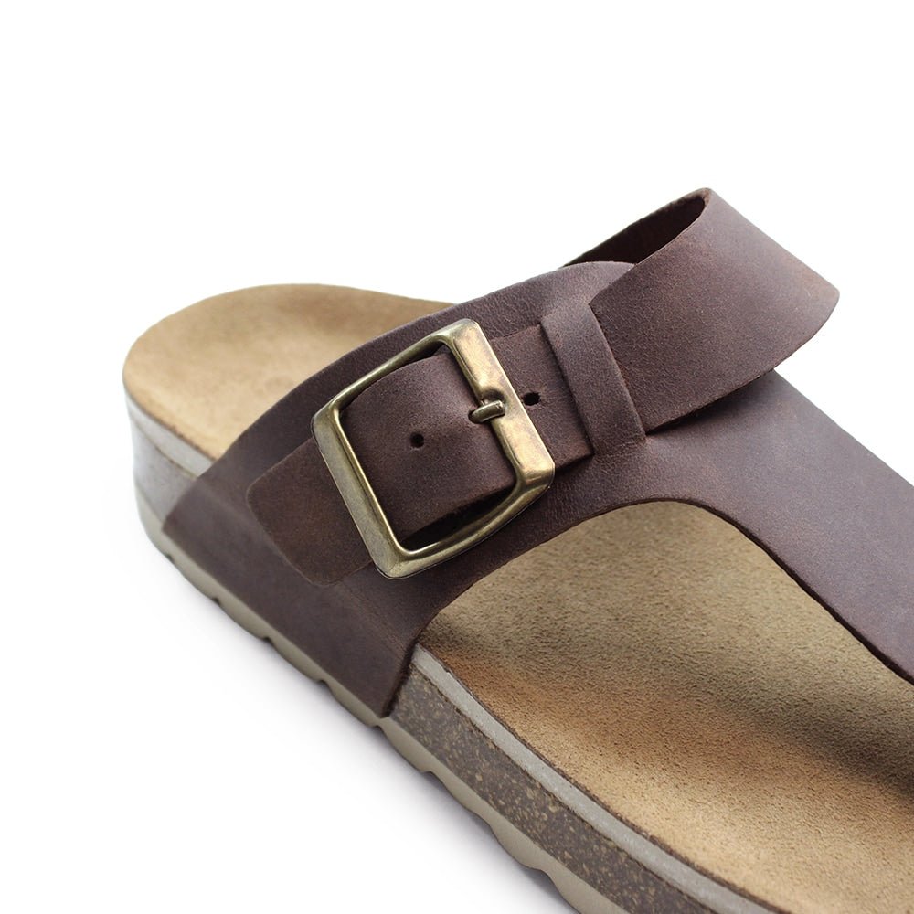 Minfot Noa Tåsandaler Läder Primo Soft Mörkbrun