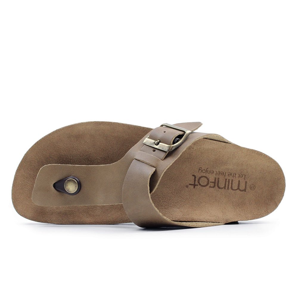 Minfot Noa Tåsandaler Läder Primo Soft Beige