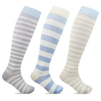 Minfot-Randiga-Stodstrumpor-Ekologisk-Bomull-Strand-3-pack