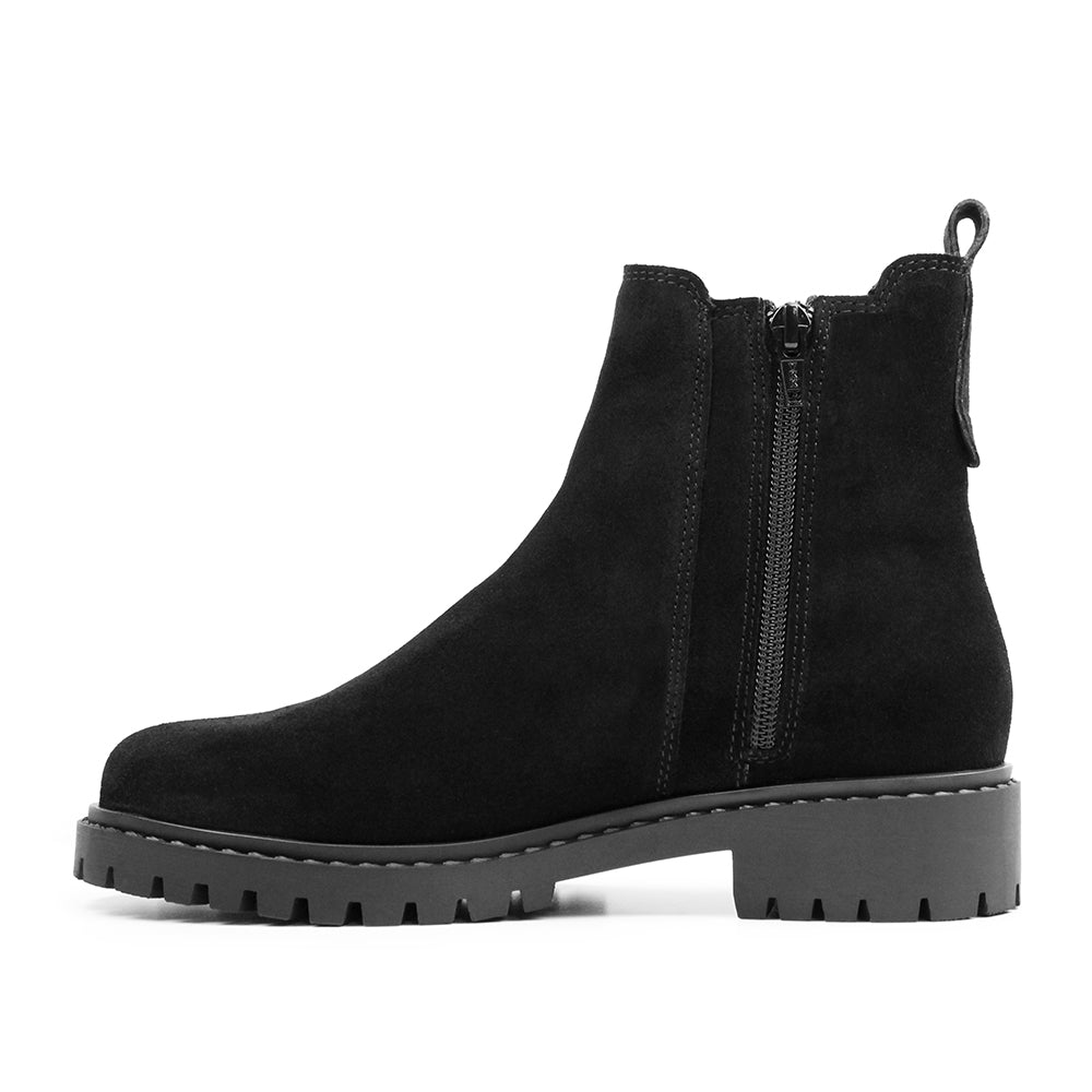 Minfot Ribe Chelsea Boots Zip Mocka Svart