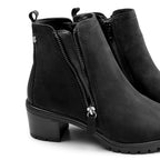 Minfot Rue Bootsit korolla Naisten Kaksoisvetoketju Nubukki Musta