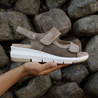 Minfot Sandaali Komfort Bea kantahihna Stretch Mokka Beige
