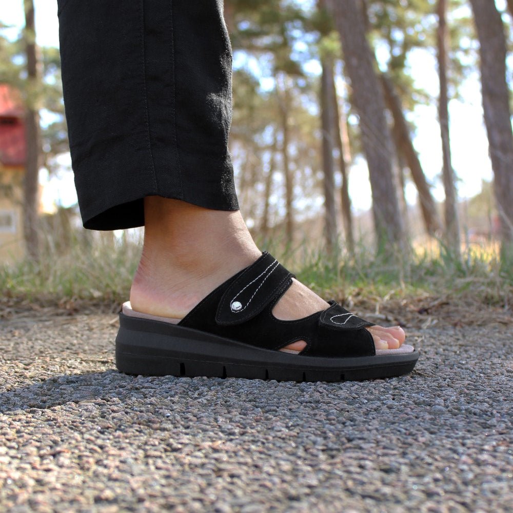 Minfot Sandal Komfort Maira Nubuck Svart