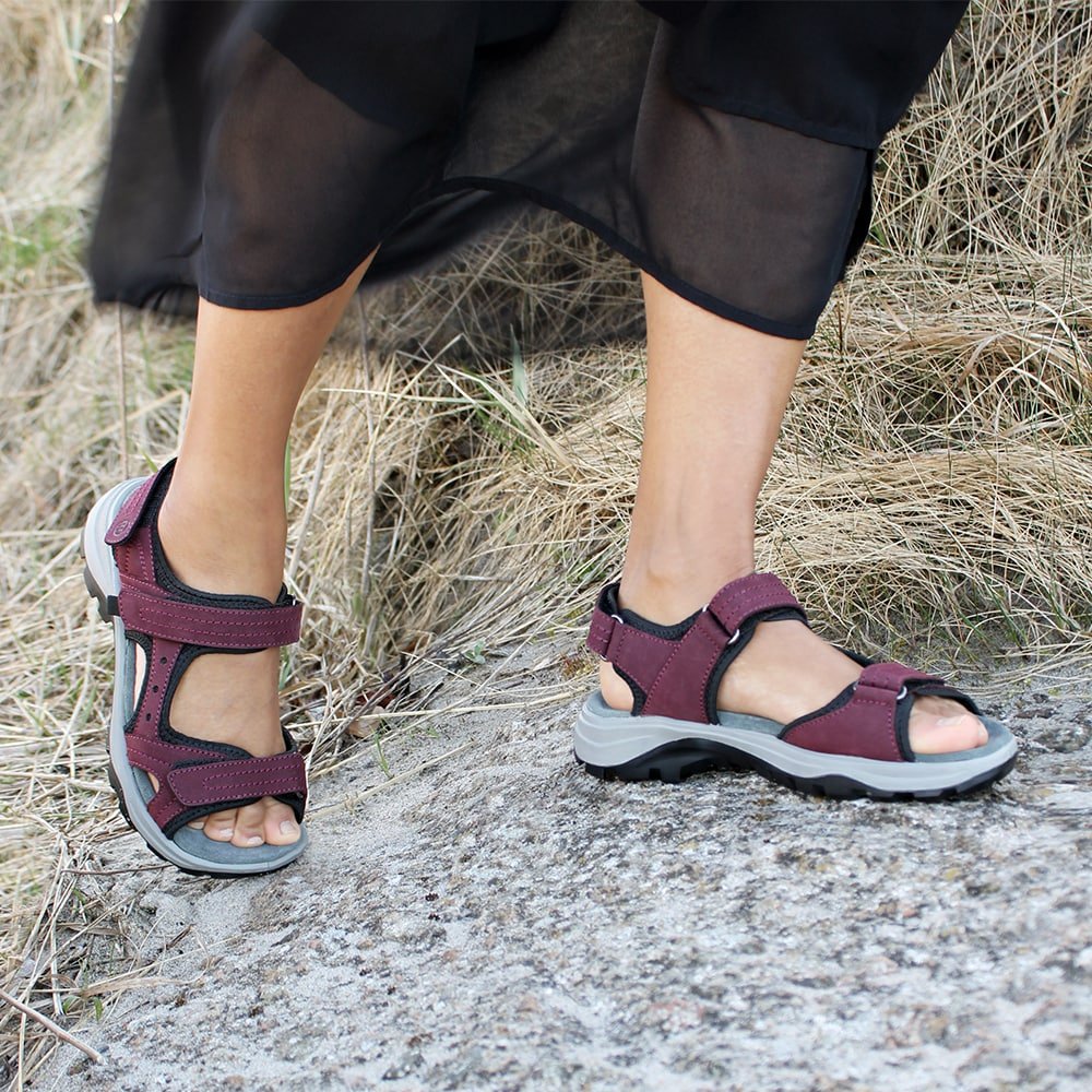 Minfot Sandhamn Sandaler Dam Nubuck Bordeaux