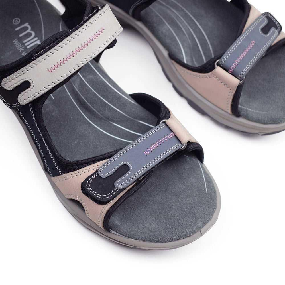 Minfot Sandhamn Sandaler Dam Nubuck Navy Pink