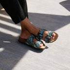 Minfot Softstep Sandaalit Naisten Biosandaali 2 hihnaa Tropical Glow Musta