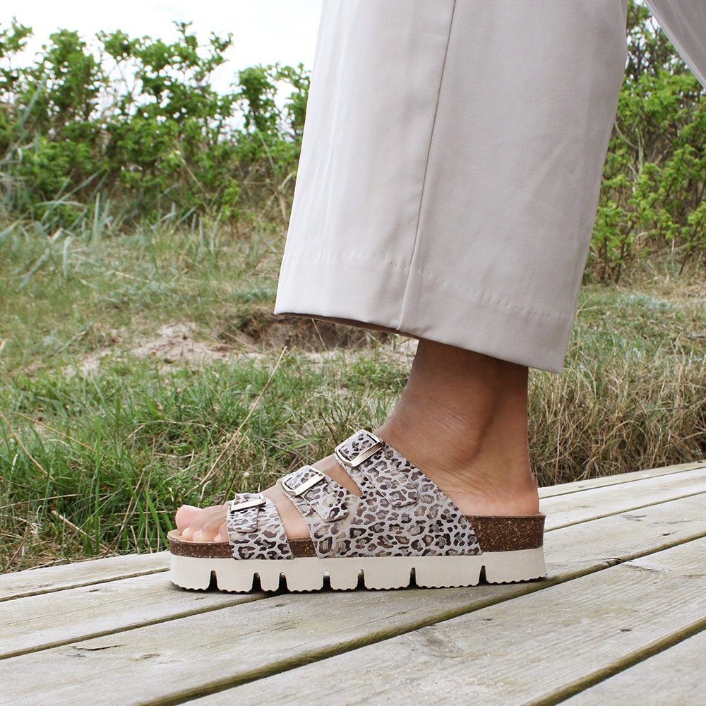 Minfot Upstep Lux Sandaler Dam Leopard Beige