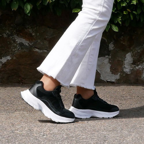 Minfot Joy Sneakers Dam Mesh Mocka Svart Vit