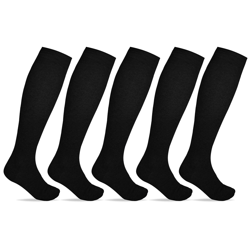 Minfot-Stodstrumpor-Bambu-Svart-5-pack