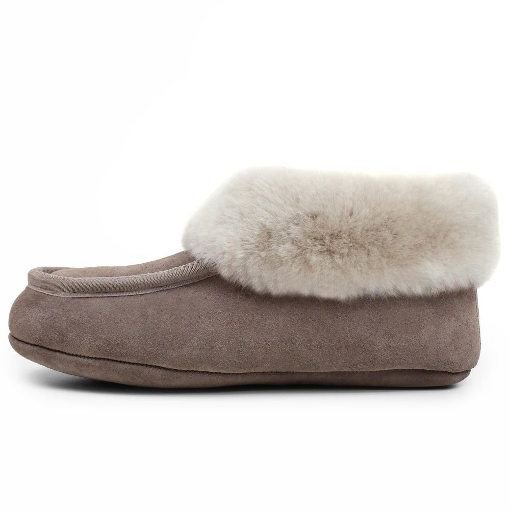 Minfot Fårskinnstofflor Sunne Taupe Mocka