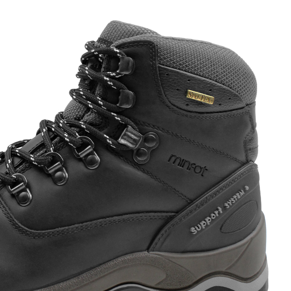 Minfot Trex Vandringskängor Unisex Vattentät TEX Läder Svart