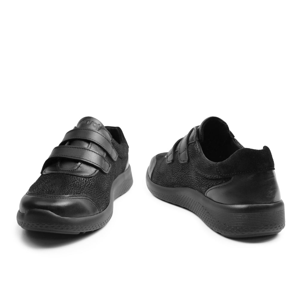 Minfot Way Sneaker Bred Stretch med kardborre Svart