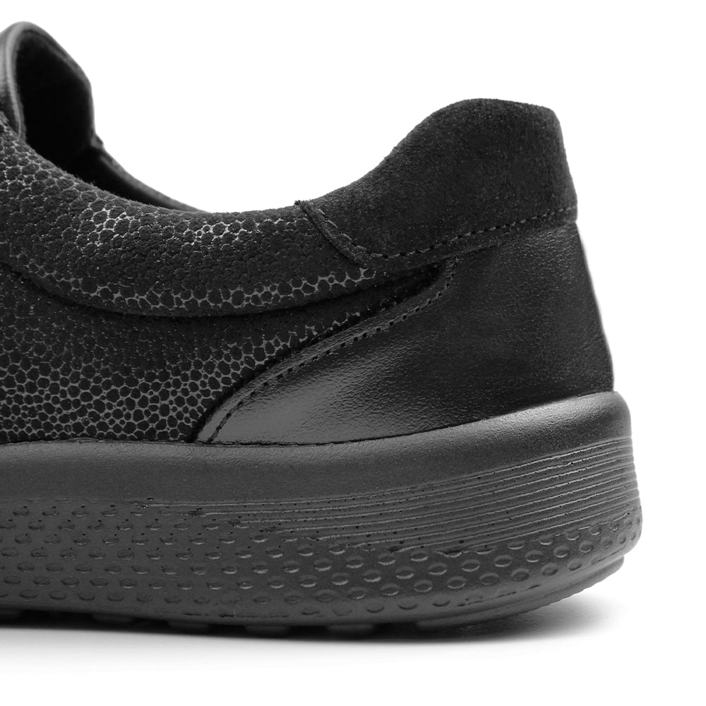 Minfot Way Sneaker Bred Stretch med kardborre Svart