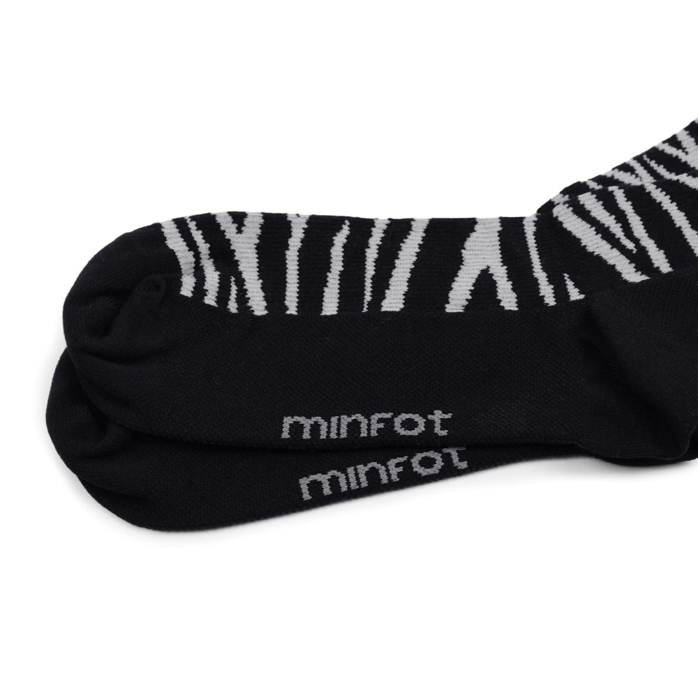 Minfot Tukisukat Bambu Zebra Mustat 1-pakkaus