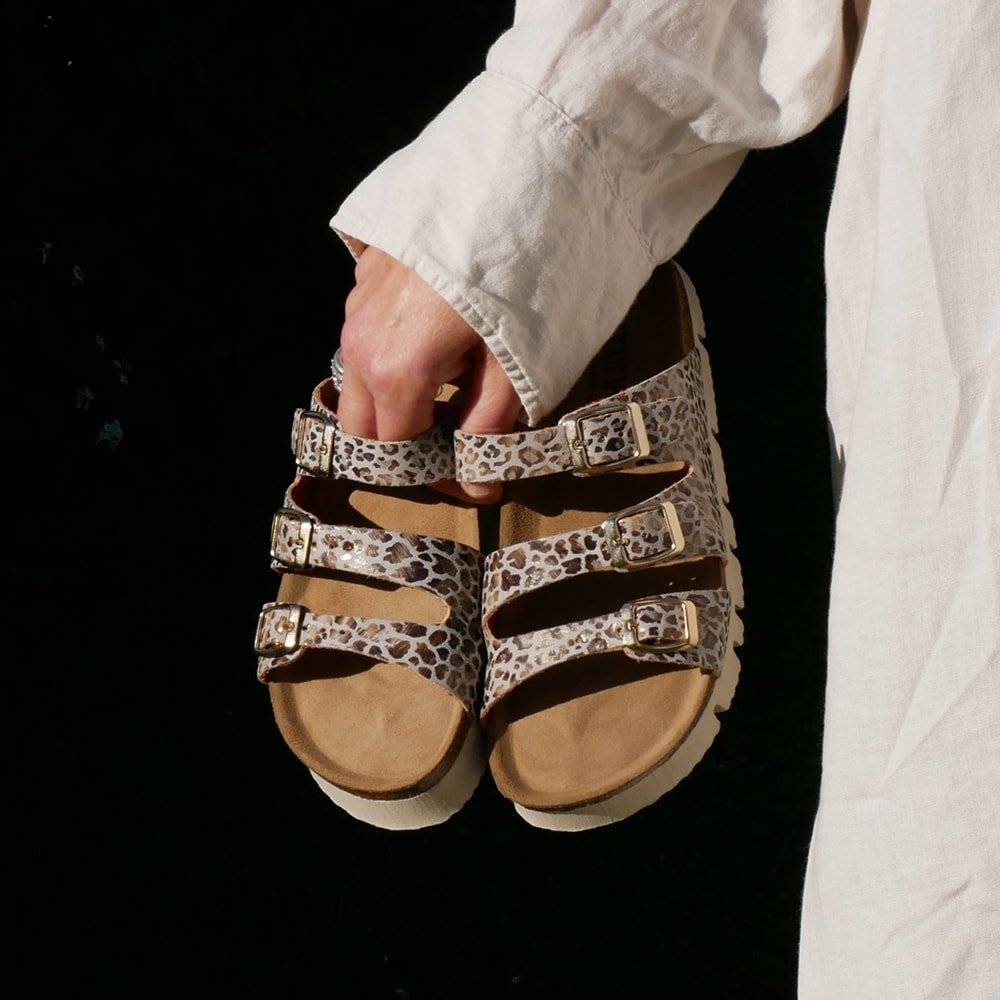 Minfot Upstep Lux Sandaler Dam Leopard Beige