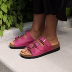 Minfot Sandaler Bio Skinn Fuxia