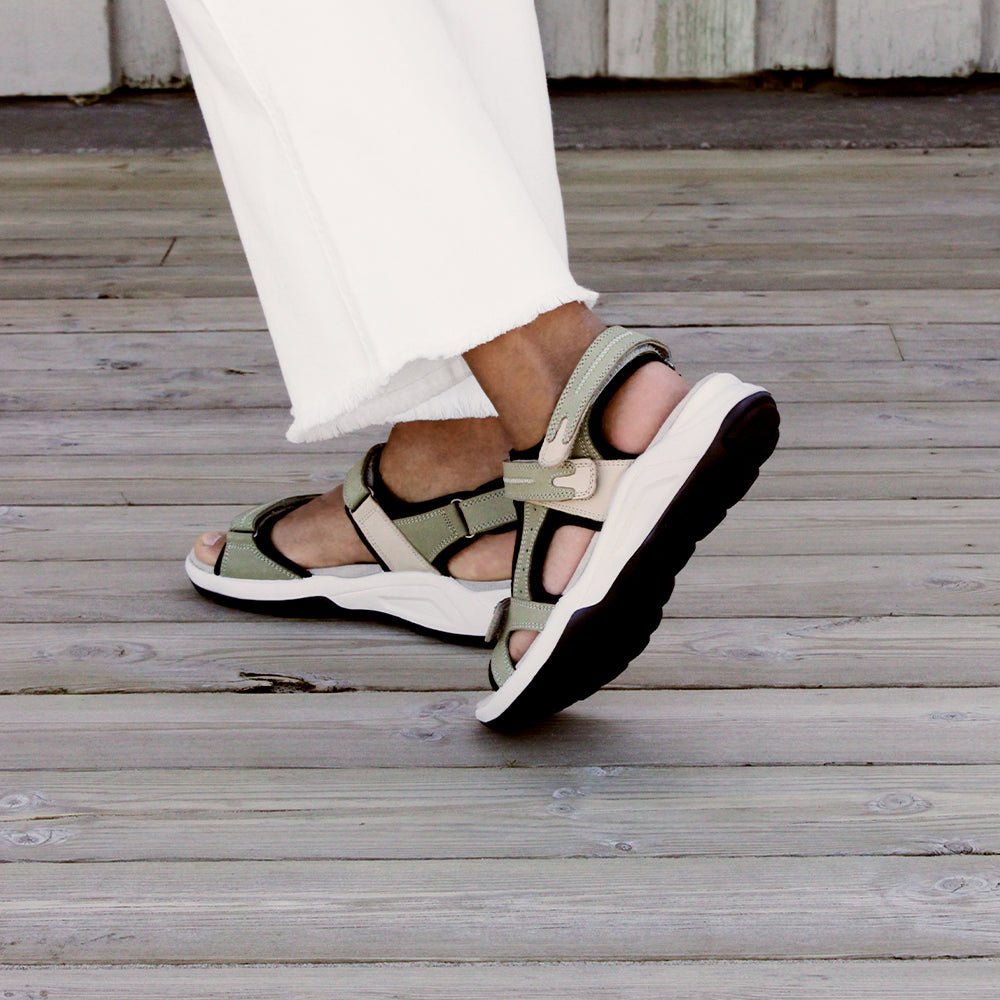 Minfot Nyhamn Sandaler Dam Green Beige