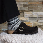 Scholl Tofflor Bora Moccasin Dam Mocka Svart