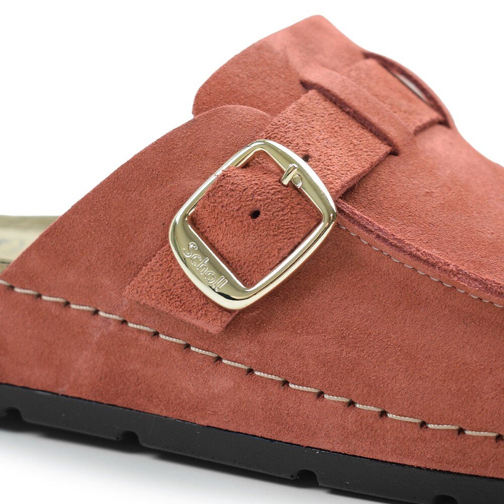 Scholl Tofflor Bora Moccasin Dam Mocka Röd