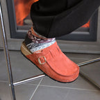Scholl Tofflor Bora Moccasin Dam Mocka Röd
