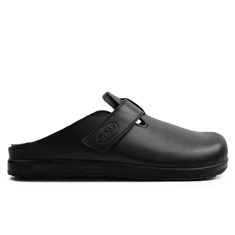 Scholl Tofflor Elio Strap Herr Läder Svart