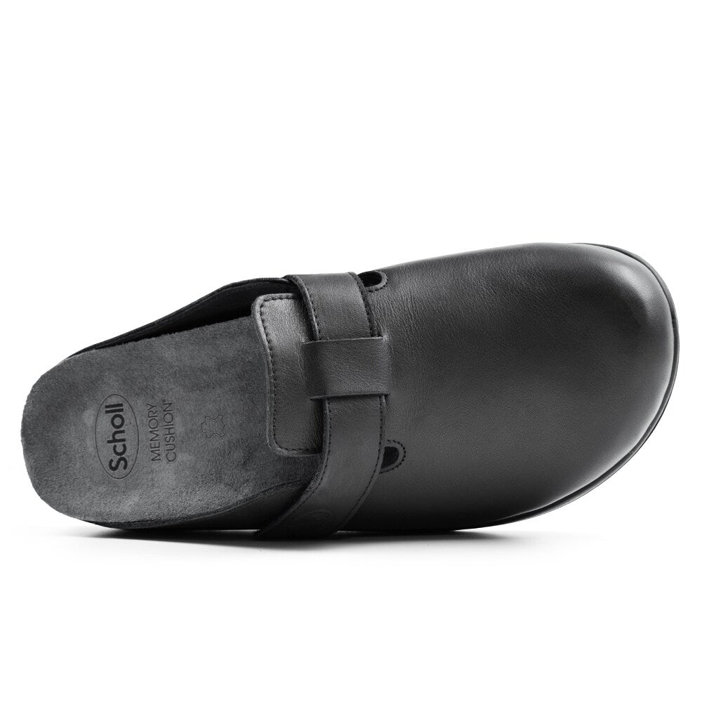 Scholl Tofflor Elio Strap Herr Läder Svart