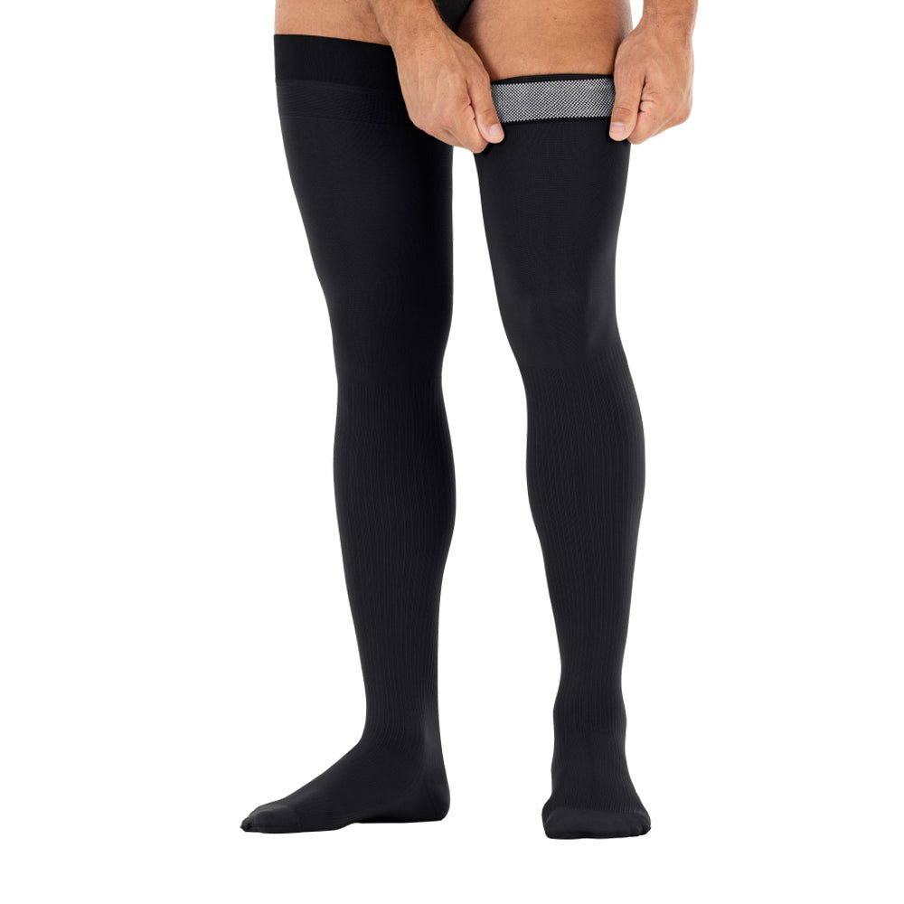 Jobst Kompressionsstrumpor Herr Klass 2 Lårhöga Svart 1-pack