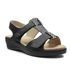 Suave Marilyn Sandaler Dam Extra Bred Skinn Svart