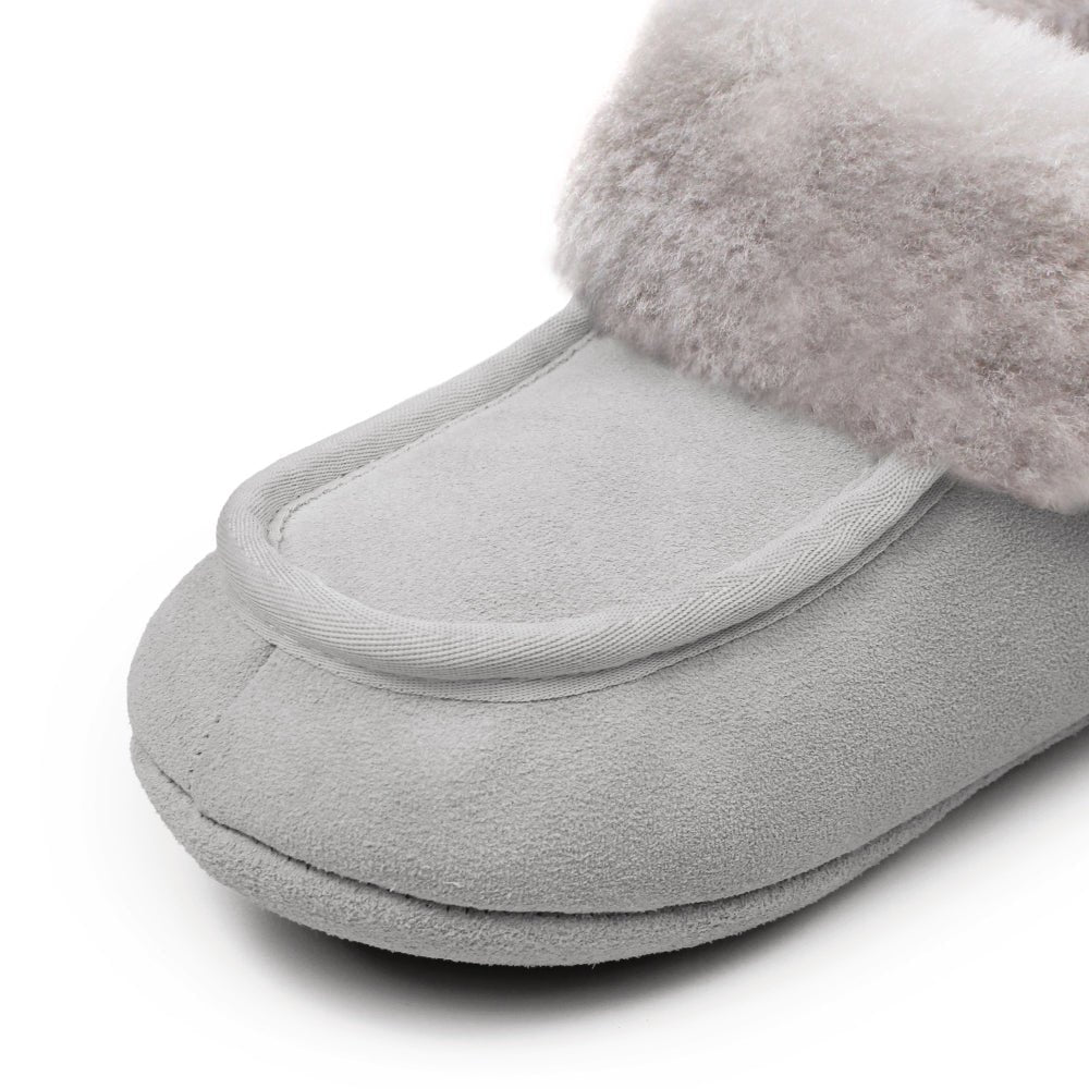 Minfot Fårskinnstofflor Sunne Ljusgrå Mocka