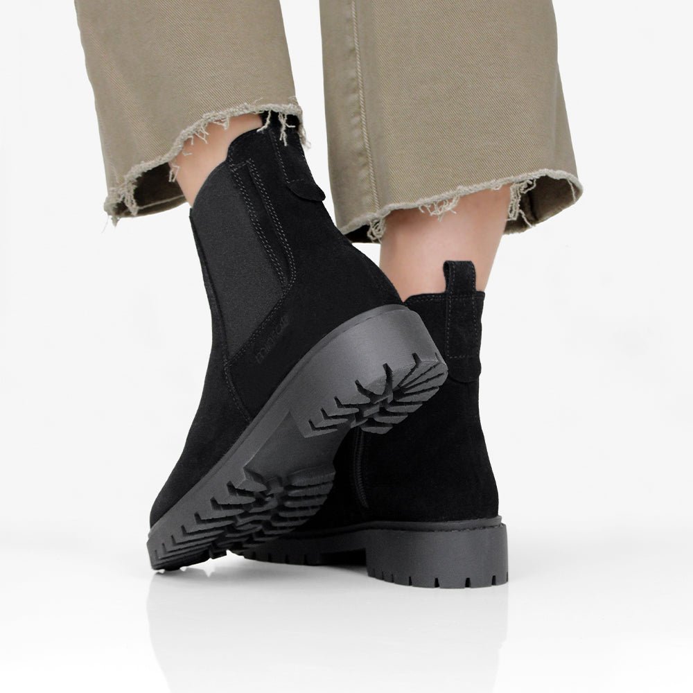 Minfot Ribe Chelsea Boots Zip Mocka Svart