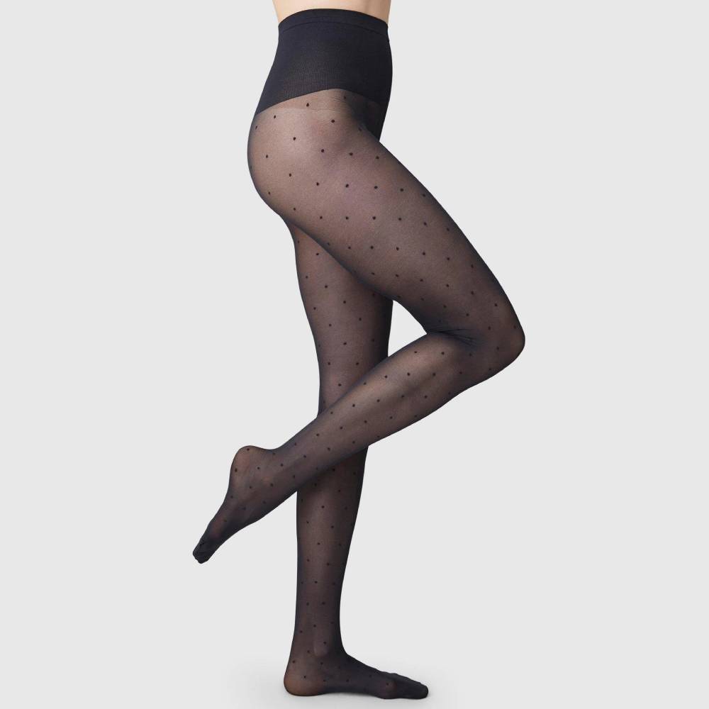 Swedish Stockings Strumpbyxor Doris Dots Prickig 40 DEN Svart