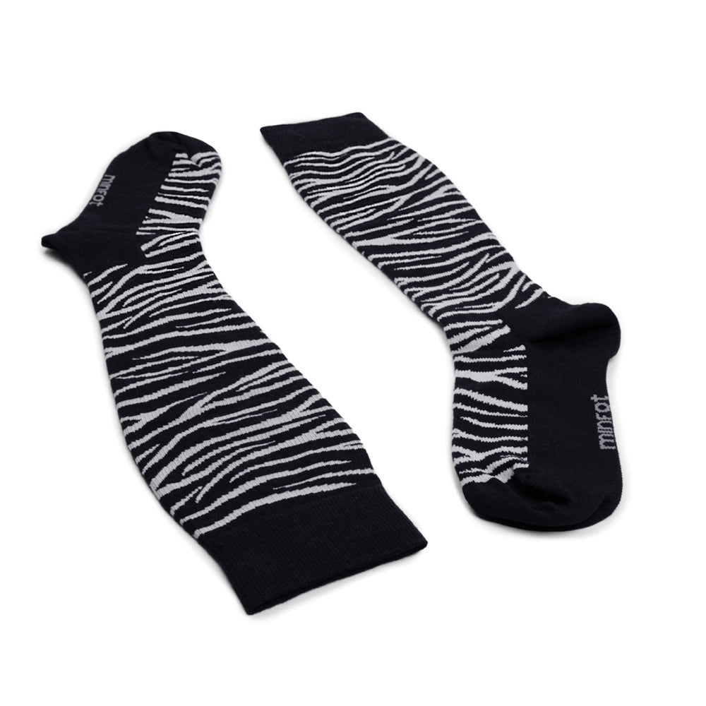 Minfot Tukisukat Bambu Zebra Mustat 1-pakkaus
