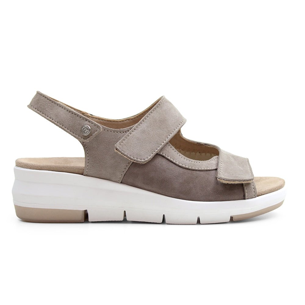 Minfot Sandal Komfort Bea Hälrem Stretch Mocka Beige