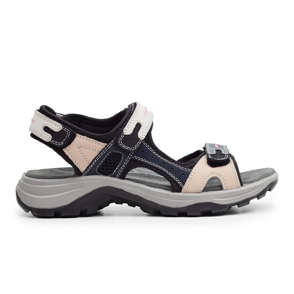 Minfot Sandhamn Sandaler Dam Nubuck Navy Pink