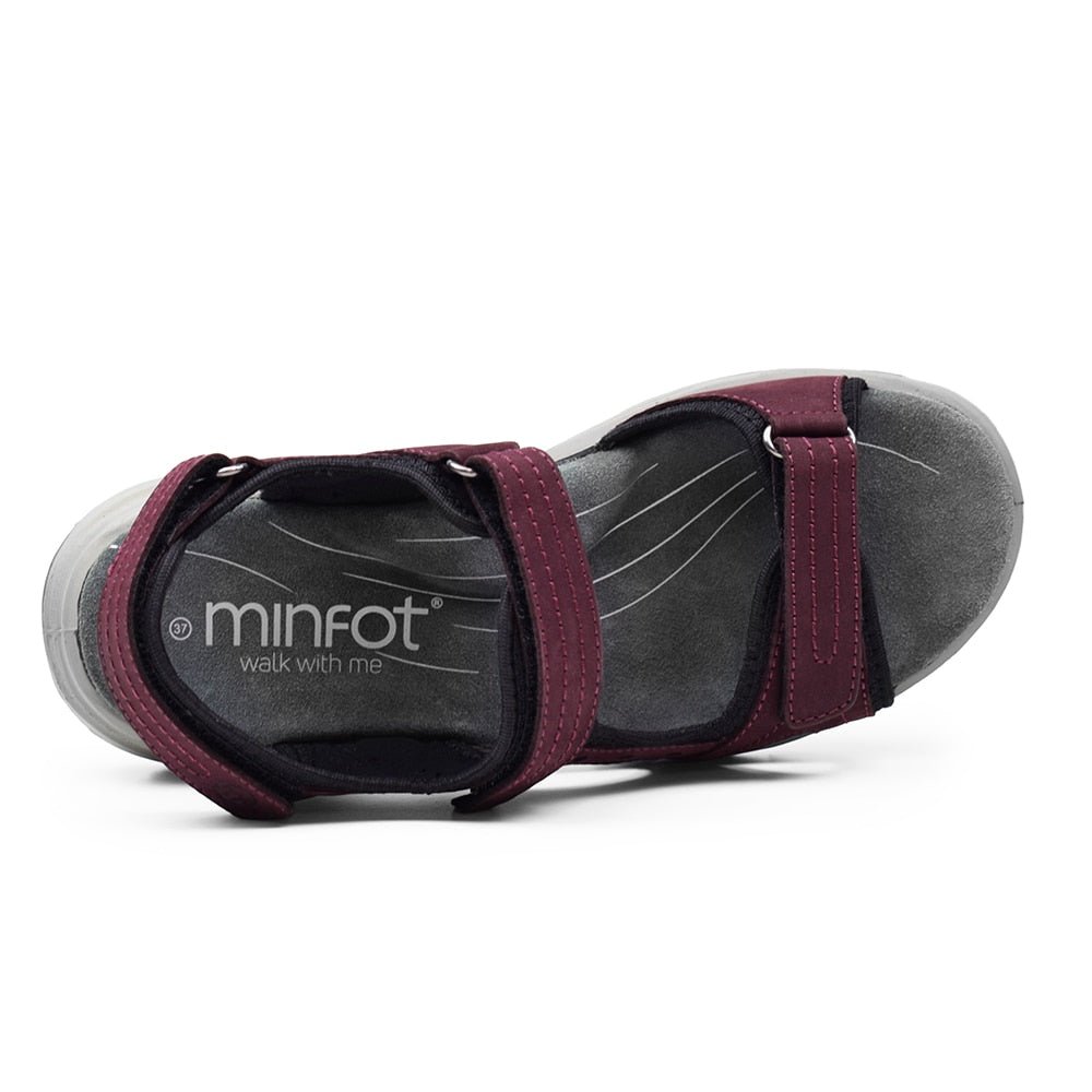 Minfot Sandhamn Sandaler Dam Nubuck Bordeaux