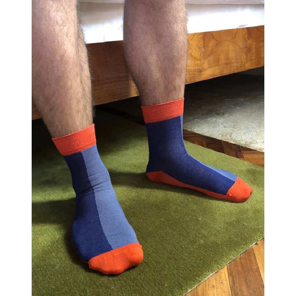 SupCare Ankelstödstrumpor Bambu Blue Orange