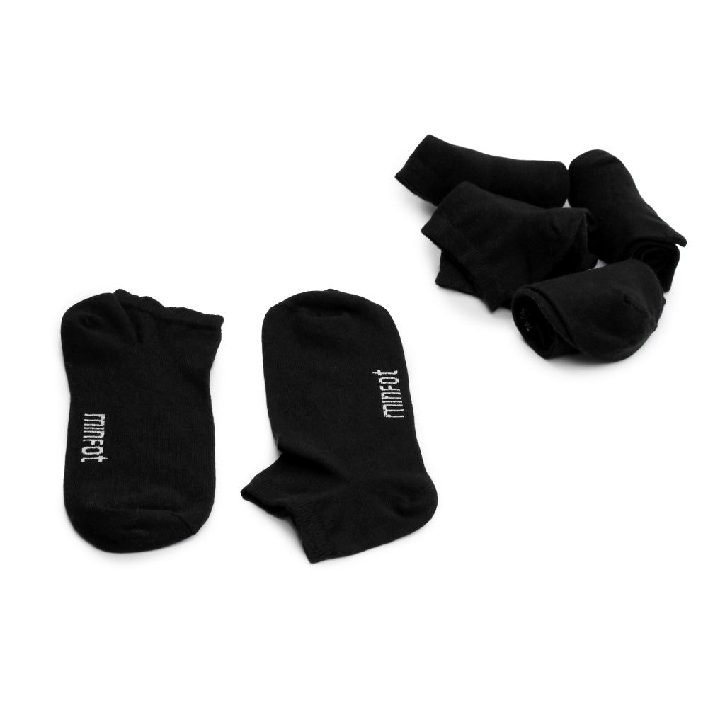 Minfot Sensitive Bambusukat Sneaker Mustat 5-pakkaus Tennarisukat