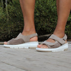 Minfot Sandaali Komfort Bea kantahihna Stretch Mokka Beige