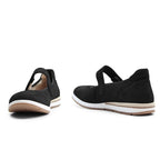 Minfot Ballerinaskor med rem Joyce Dam Stretch Nubuck Svart