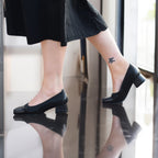 Minfot Irma Dam Finskor med Klack Stretch Svart