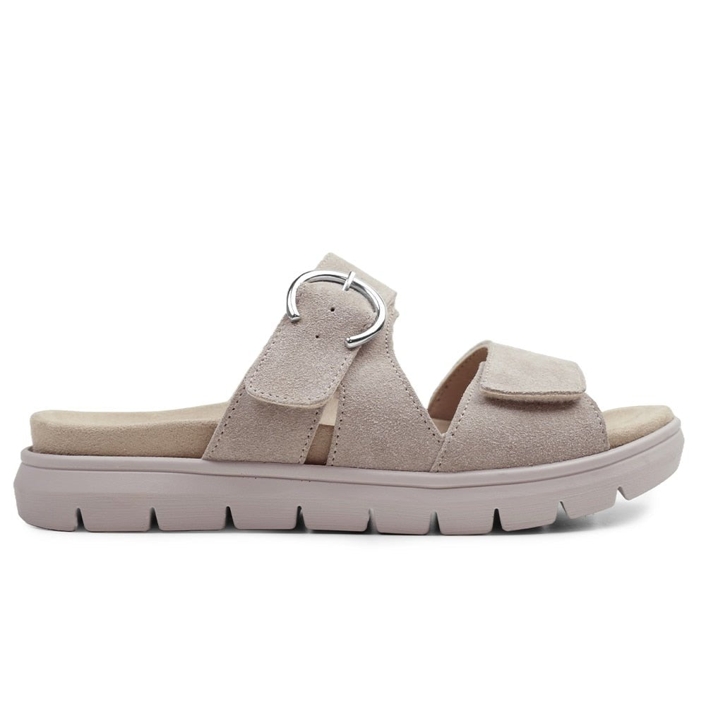 Minfot Abby Sandaler Dam Kardborre Taupe