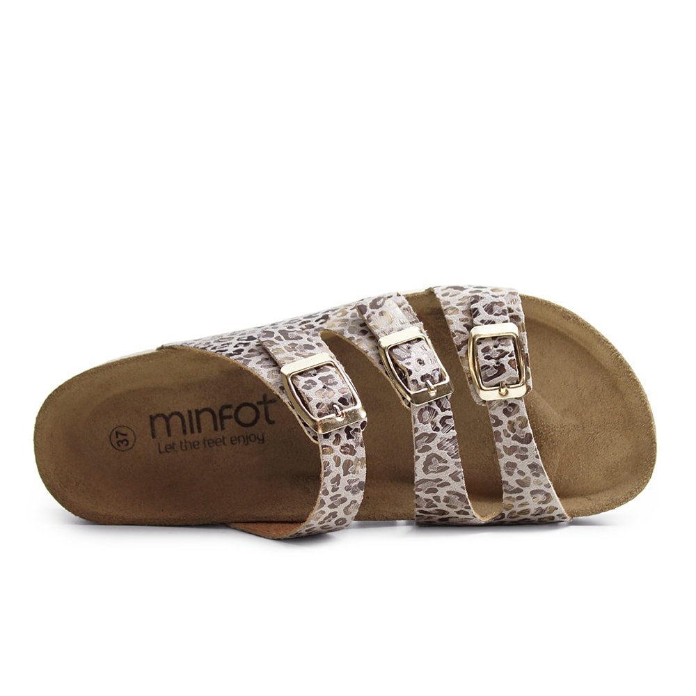 Minfot Upstep Lux Sandaler Dam Leopard Beige