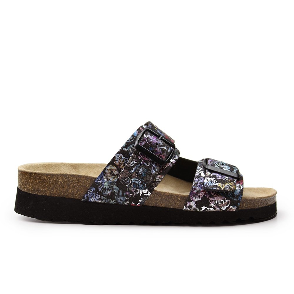 Minfot Sandaler Mjuk Bio Tropical Flowers Svart