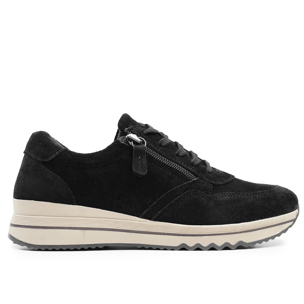 Minfot Cloe Sneaker Dam Dragkedja Mocka Svart