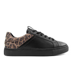 Minfot Comfort Sneakers Dam Skinn Leopard Svart