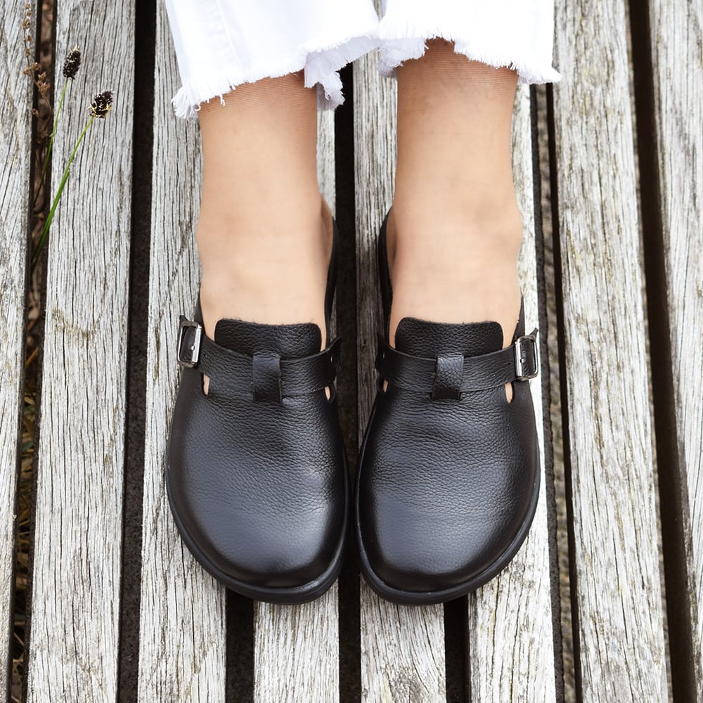 Minfot Mjuk Toffel Soft Svart Skinn