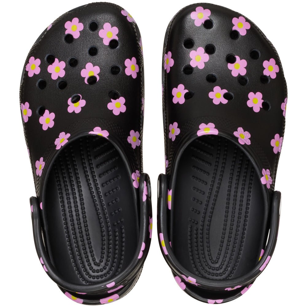 Crocs Classic Flower Clog Unisex Black