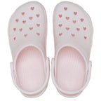 Crocs Classic Clog Hearts Cut Out Bubble Ice