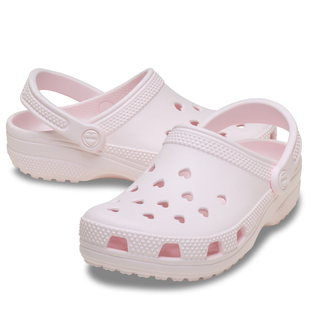 Crocs Classic Clog Hearts Cut Out Bubble Ice