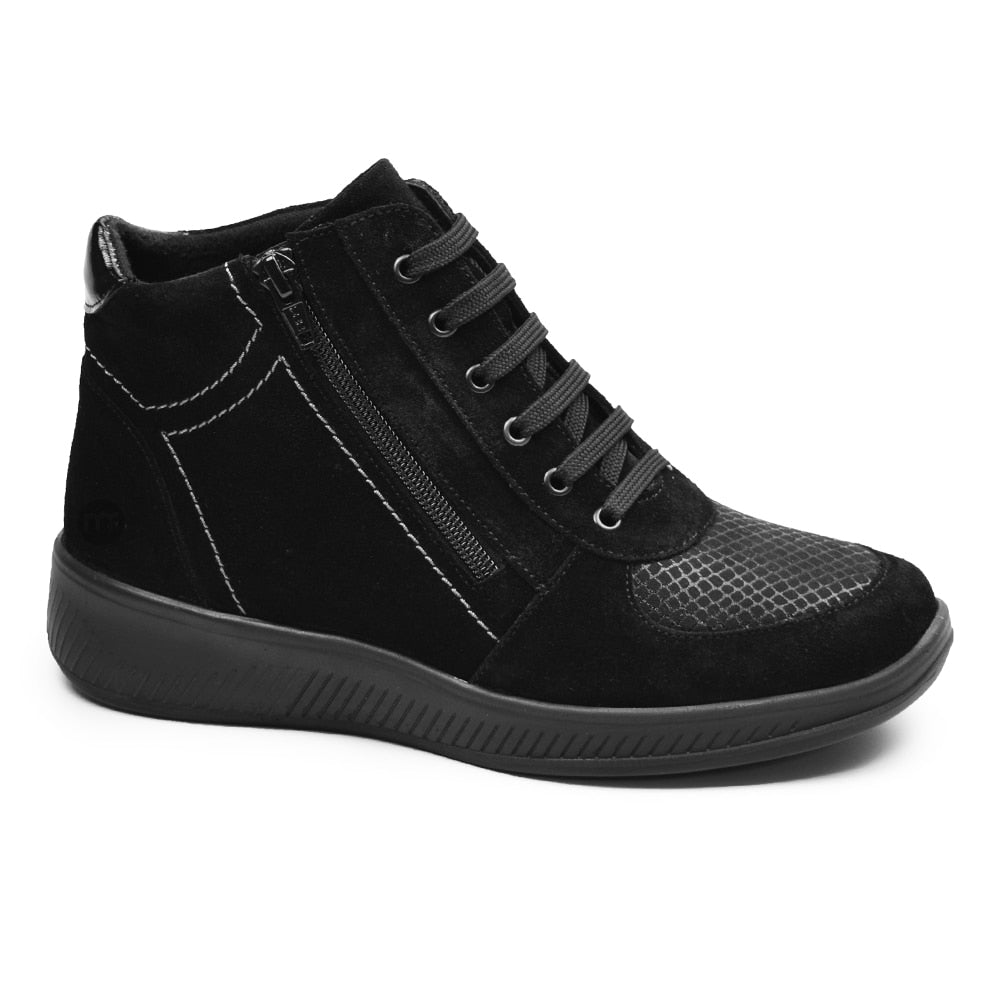 Minfot Helga Känga med dragkedja Stretch TEX-membran Svart